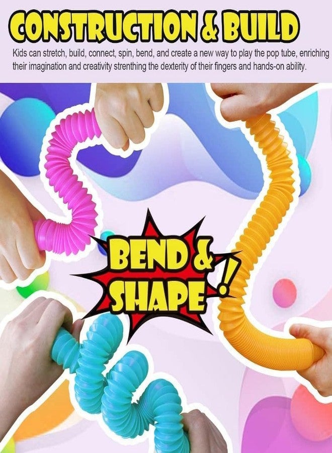 GOMNIK Fun Pull and Pop Tube Toy - 6 Pieces Pop Tube Fidget Sensory Tubes for Kids & Adults | ADHD, Anxiety, Autism Relief | Flexible, Bendable & Twistable | Multicolor (12) - Image 4